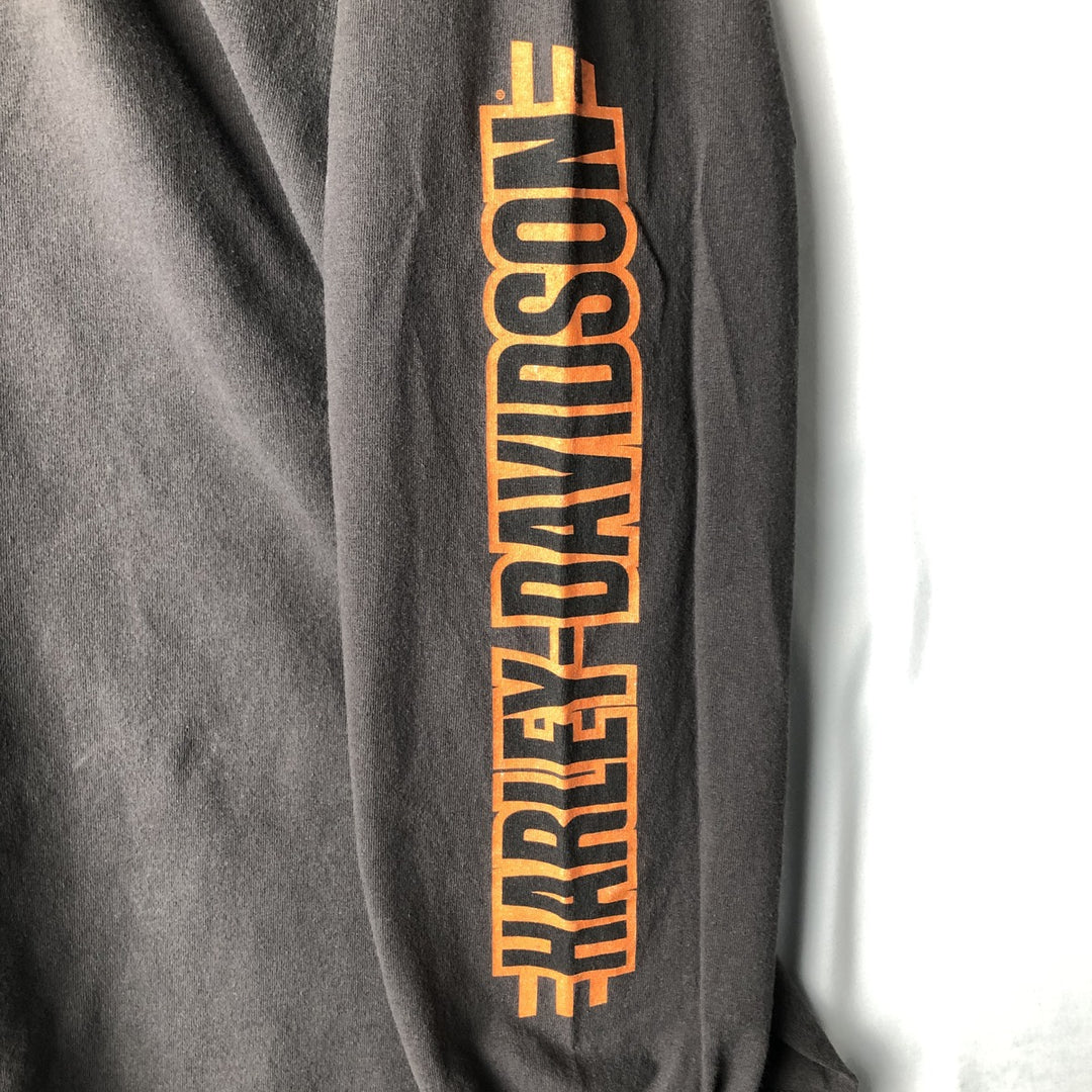 Harley-Davidson Long Sleeve T-Shirt, Men's XXL cotton gray type Vintage Second Hand