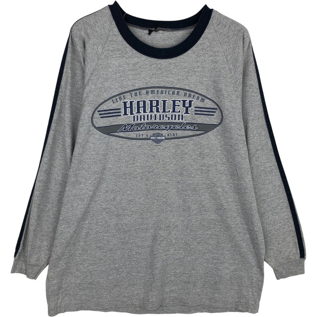 90'S Harley-Davidson Motorcycle Long-Sleeve T-Shirt, Men's Size M (Equivalent), Vintage unclear gray type Vintage Second Hand