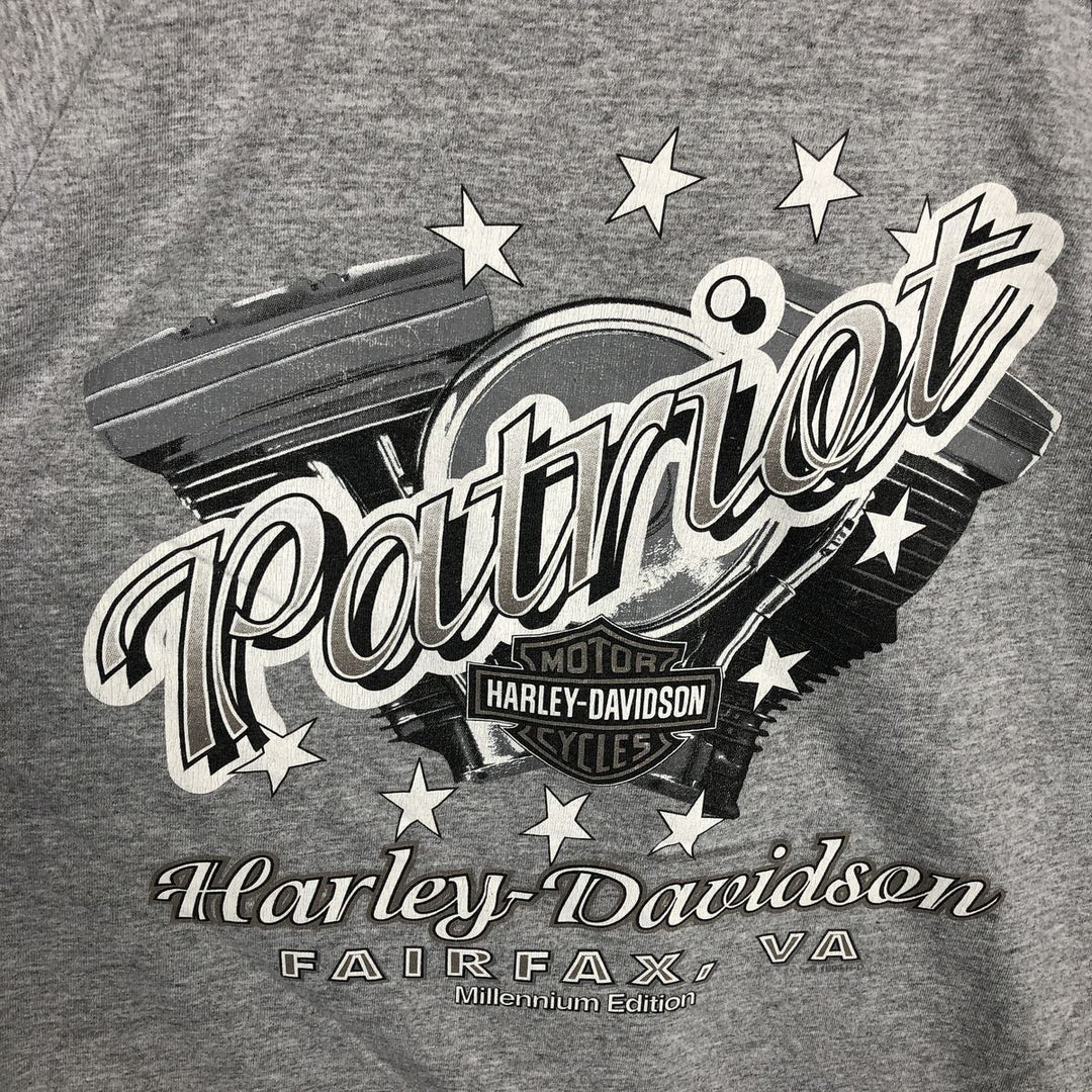 90'S Harley-Davidson Motorcycle Long-Sleeve T-Shirt, Men's Size M (Equivalent), Vintage unclear gray type Vintage Second Hand