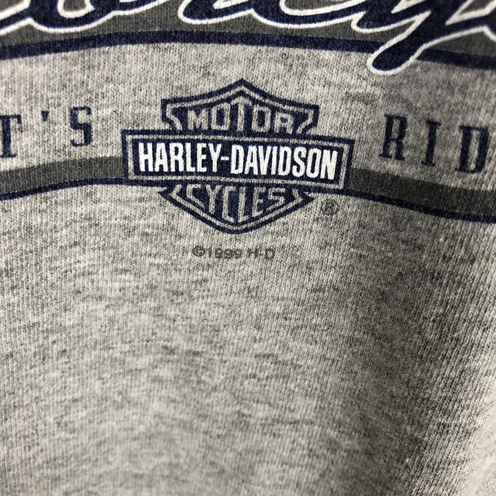 90'S Harley-Davidson Motorcycle Long-Sleeve T-Shirt, Men's Size M (Equivalent), Vintage unclear gray type Vintage Second Hand