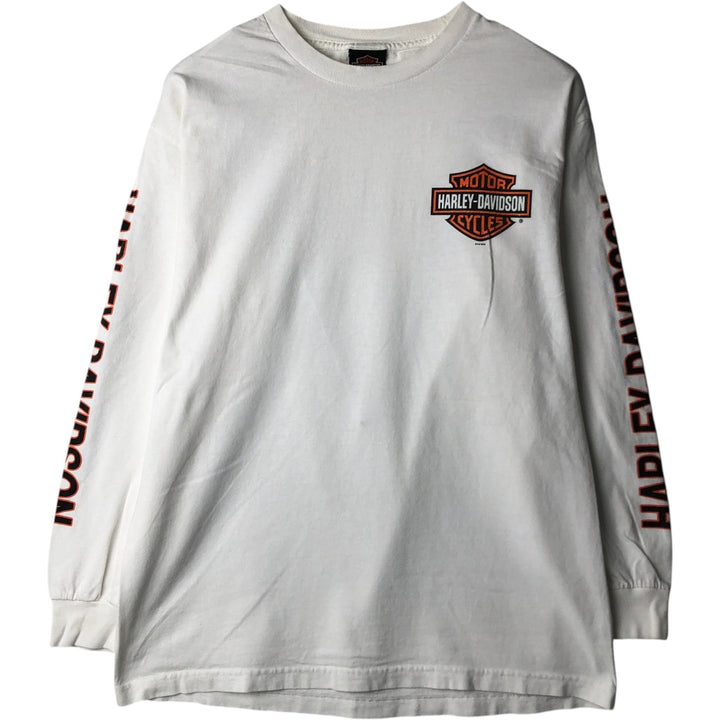 Harley-Davidson Long Sleeve T-Shirt, Men's Size L cotton white type Vintage Second Hand