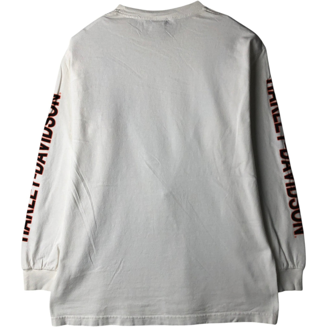 Harley-Davidson Long Sleeve T-Shirt, Men's Size L cotton white type Vintage Second Hand