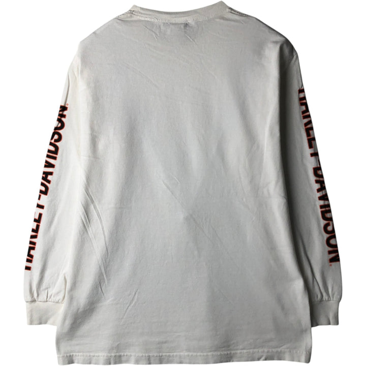 Harley-Davidson Long Sleeve T-Shirt, Men's Size L cotton white type Vintage Second Hand