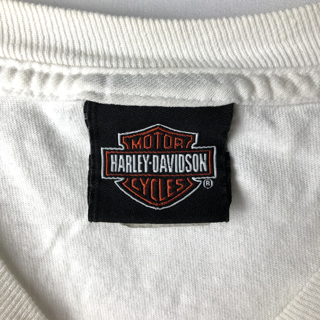 Harley-Davidson Long Sleeve T-Shirt, Men's Size L cotton white type Vintage Second Hand
