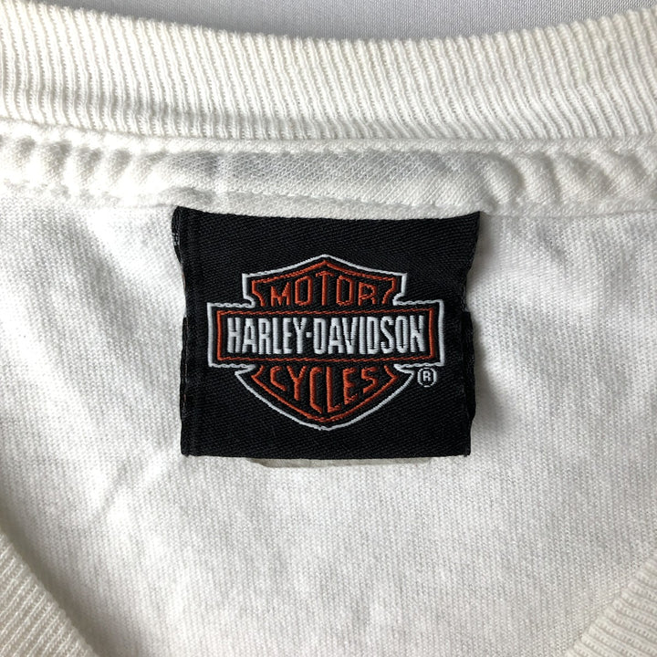 Harley-Davidson Long Sleeve T-Shirt, Men's Size L cotton white type Vintage Second Hand