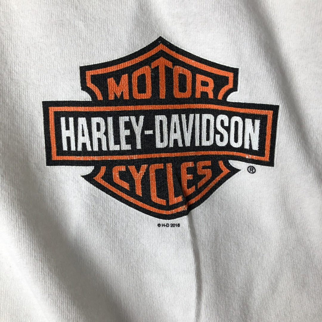 Harley-Davidson Long Sleeve T-Shirt, Men's Size L cotton white type Vintage Second Hand