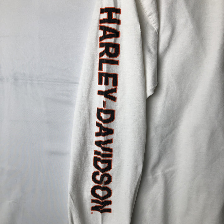 Harley-Davidson Long Sleeve T-Shirt, Men's Size L cotton white type Vintage Second Hand