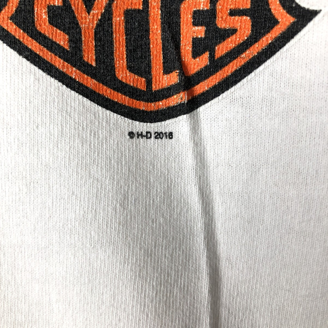 Harley-Davidson Long Sleeve T-Shirt, Men's Size L cotton white type Vintage Second Hand