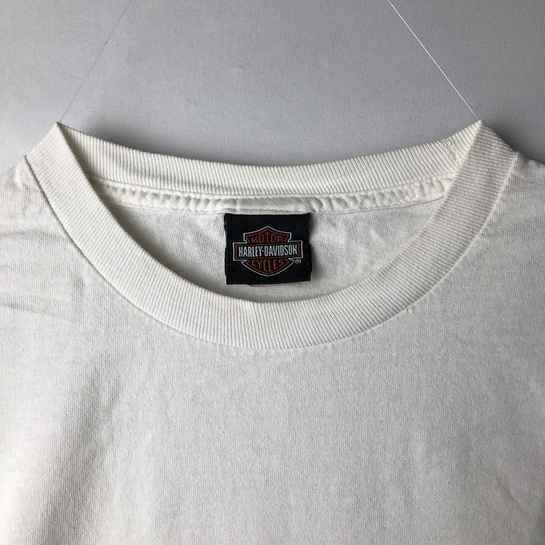 Harley-Davidson Long Sleeve T-Shirt, Men's Size L cotton white type Vintage Second Hand
