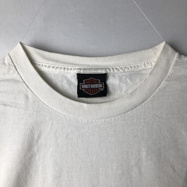 Harley-Davidson Long Sleeve T-Shirt, Men's Size L cotton white type Vintage Second Hand