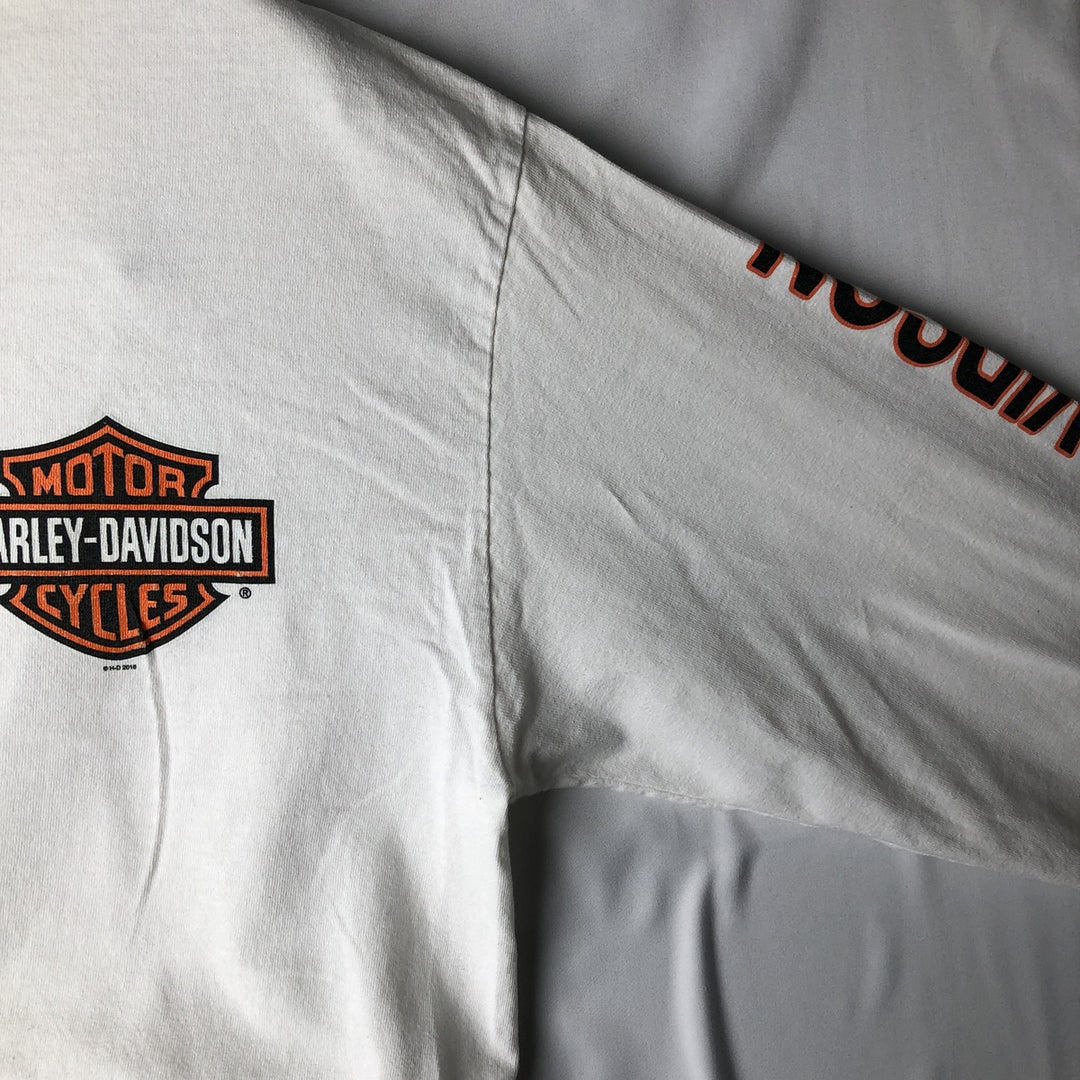 Harley-Davidson Long Sleeve T-Shirt, Men's Size L cotton white type Vintage Second Hand