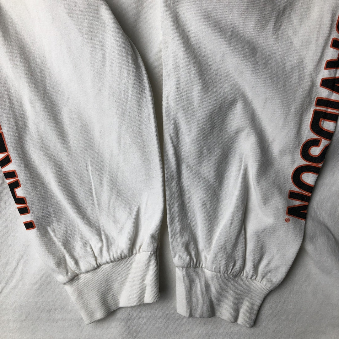 Harley-Davidson Long Sleeve T-Shirt, Men's Size L cotton white type Vintage Second Hand