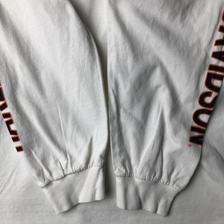 Harley-Davidson Long Sleeve T-Shirt, Men's Size L cotton white type Vintage Second Hand