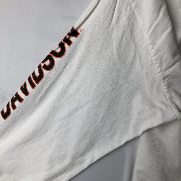 Harley-Davidson Long Sleeve T-Shirt, Men's Size L cotton white type Vintage Second Hand