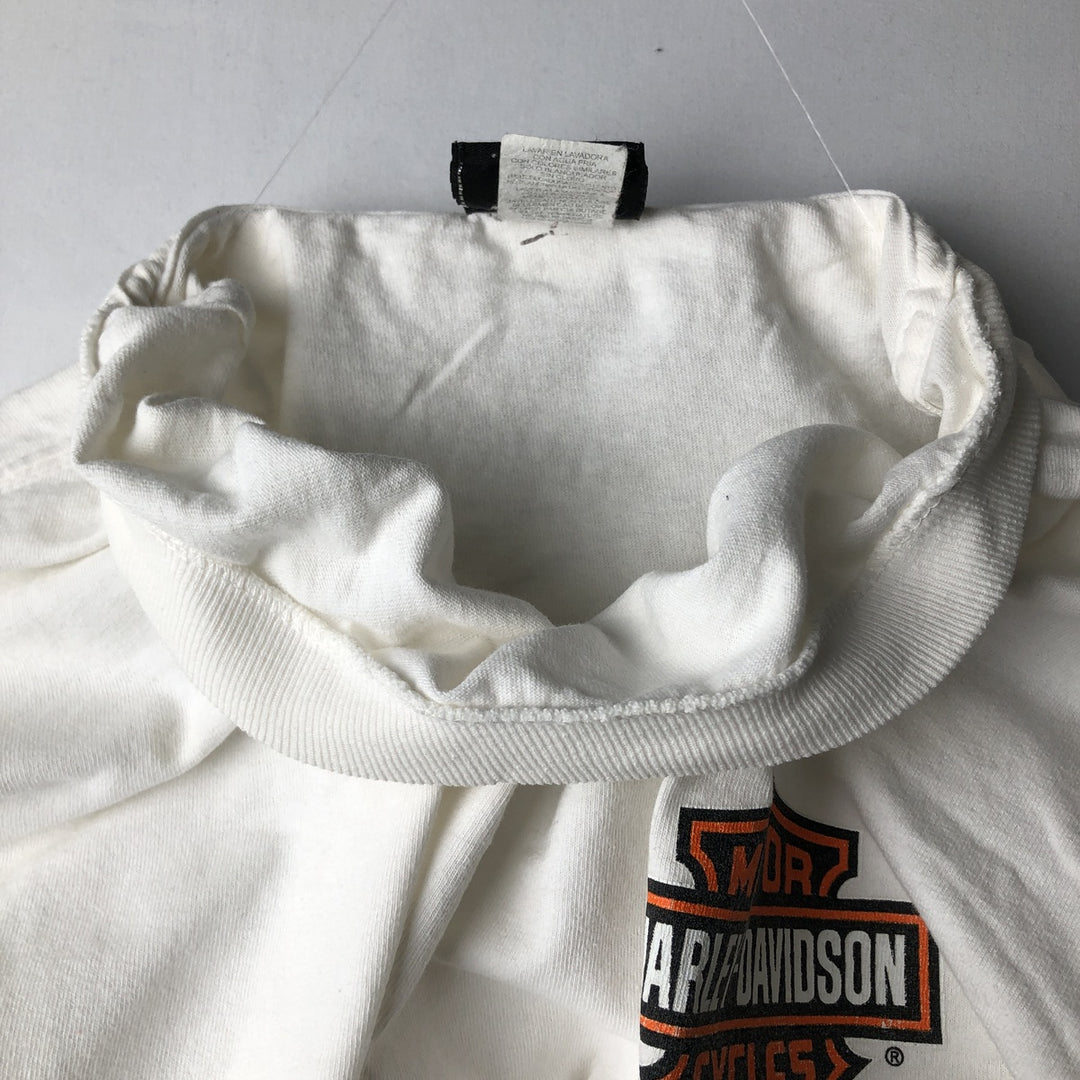 Harley-Davidson Long Sleeve T-Shirt, Men's Size L cotton white type Vintage Second Hand