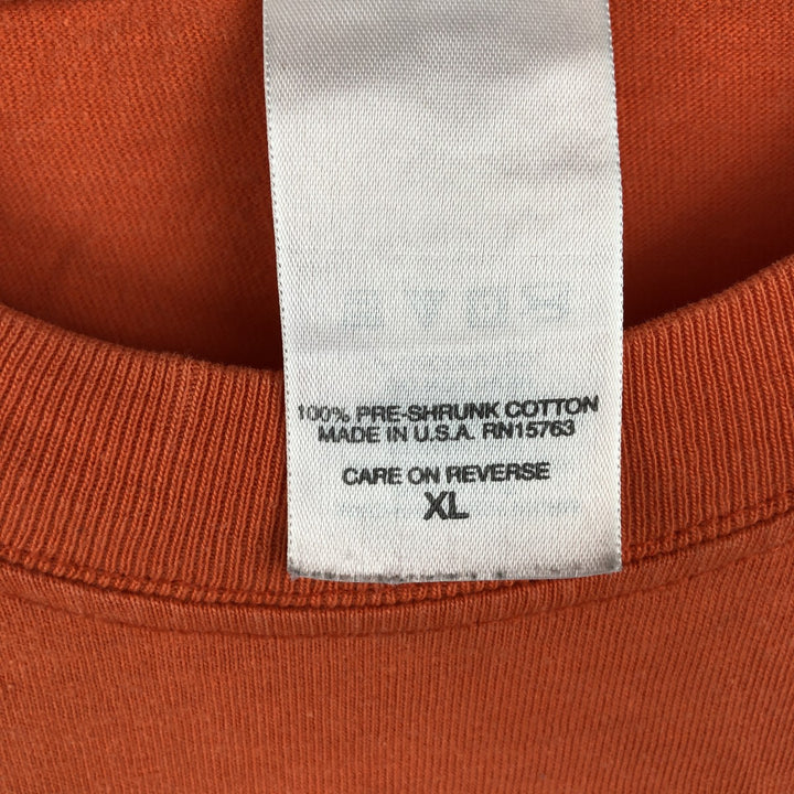 00'S Harley-Davidson Skull Pattern Long T-shirt Made in USA Men's XL cotton orange type Vintage Second Hand