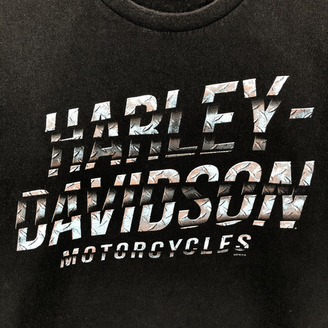 Harley-Davidson Long Sleeve T-Shirt, Men's XL Size unclear black type Vintage Second Hand