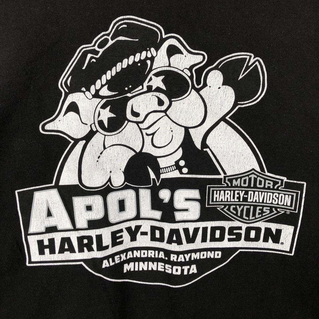 Harley-Davidson Long Sleeve T-Shirt, Men's XL Size unclear black type Vintage Second Hand