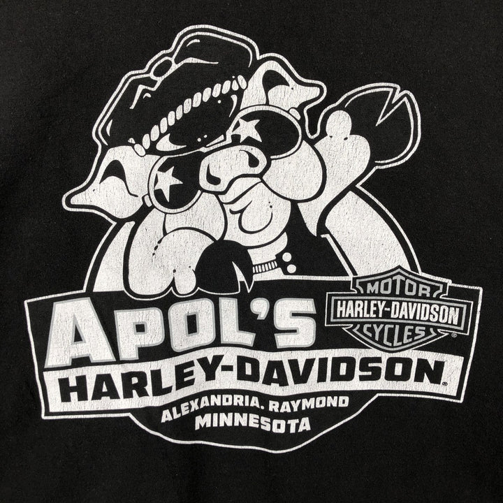 Harley-Davidson Long Sleeve T-Shirt, Men's XL Size unclear black type Vintage Second Hand