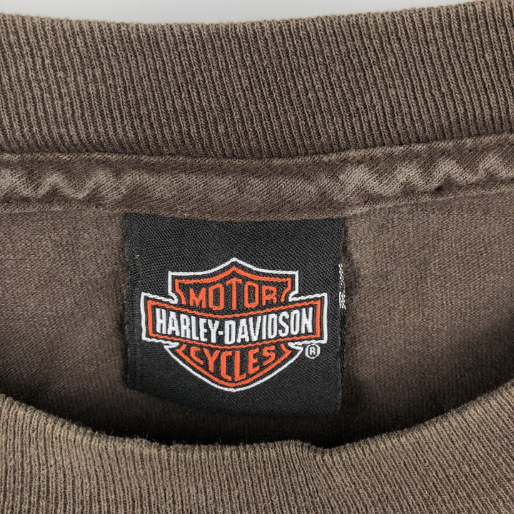 Harley-Davidson Long Sleeve T-Shirt, Men's XXL cotton brown type Vintage Second Hand