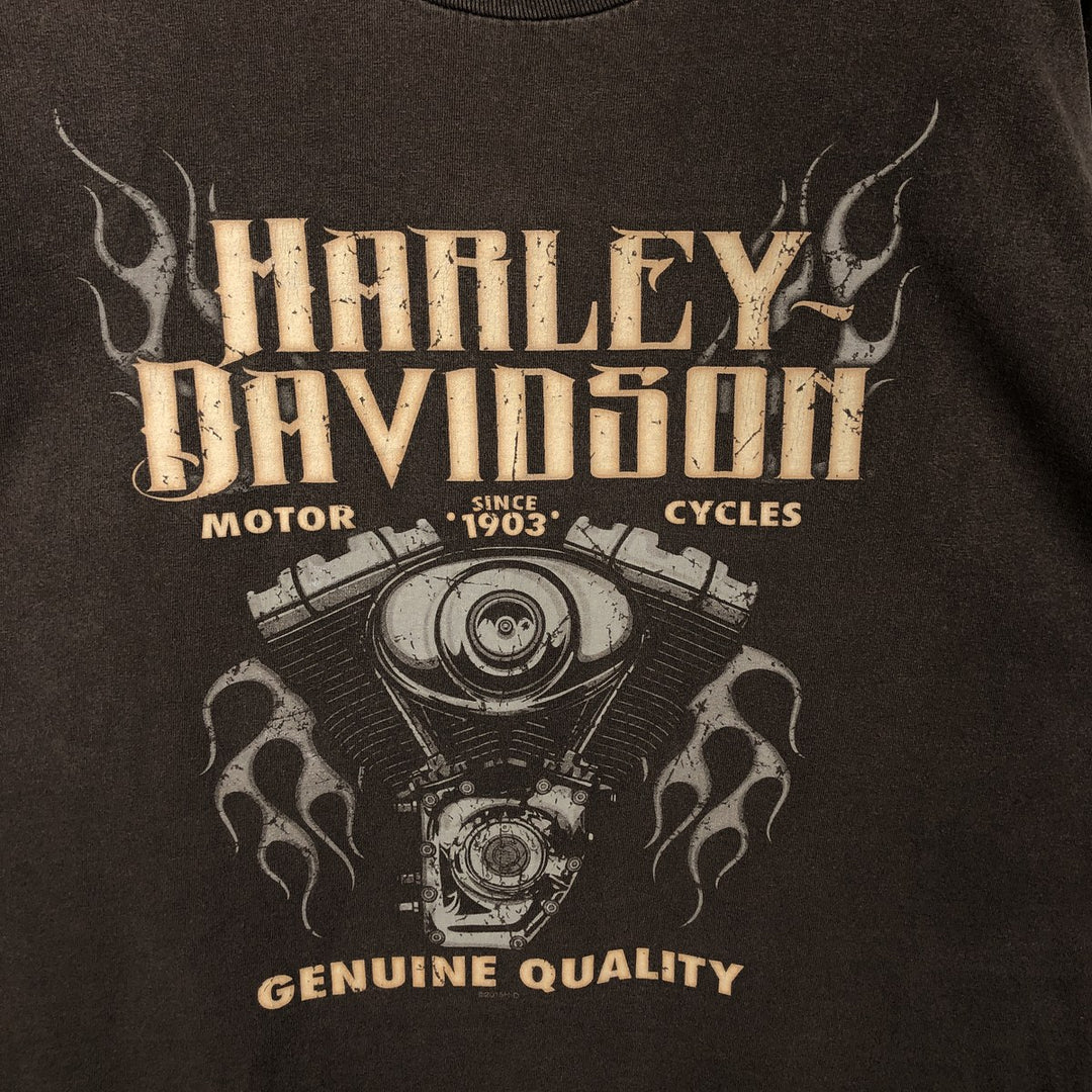 Harley-Davidson Long Sleeve T-Shirt, Men's XXL cotton brown type Vintage Second Hand