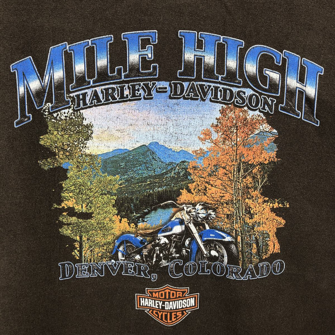 Harley-Davidson Long Sleeve T-Shirt, Men's XXL cotton brown type Vintage Second Hand