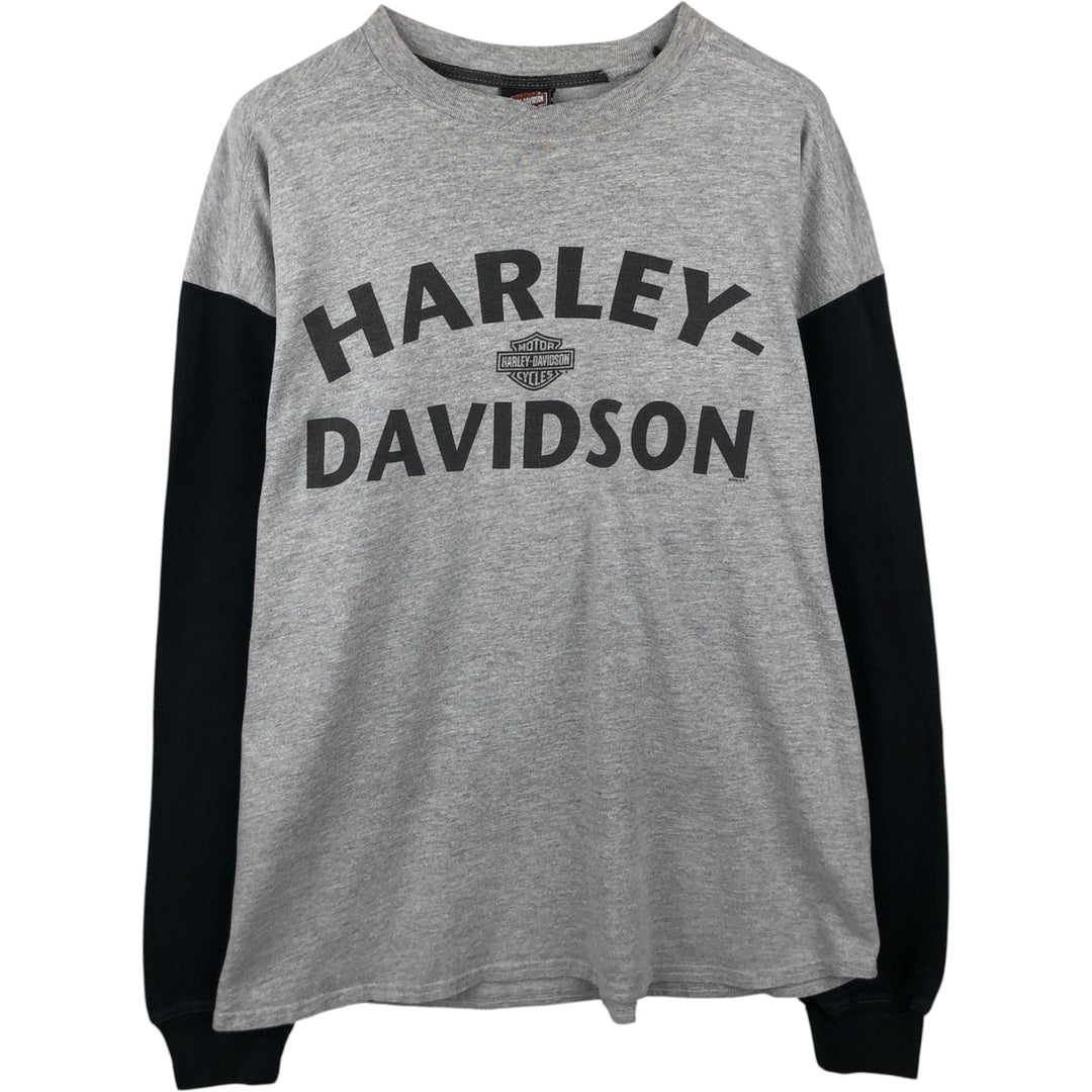 00'S Harley-Davidson Long Sleeve T-Shirt Made in USA Men's XL cotton gray type Vintage Second Hand