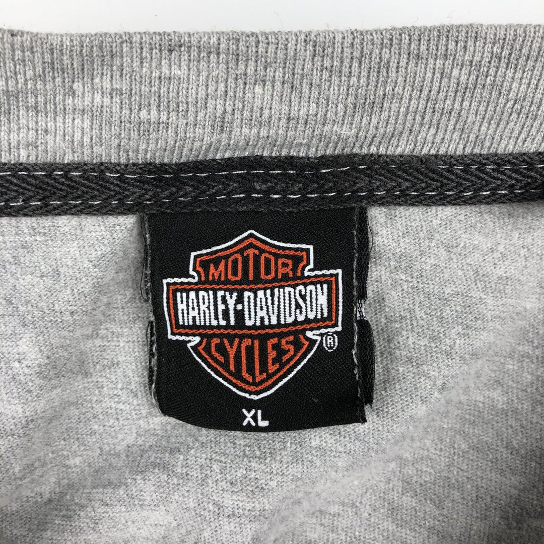 00'S Harley-Davidson Long Sleeve T-Shirt Made in USA Men's XL cotton gray type Vintage Second Hand