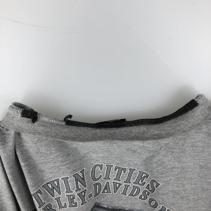 00'S Harley-Davidson Long Sleeve T-Shirt Made in USA Men's XL cotton gray type Vintage Second Hand