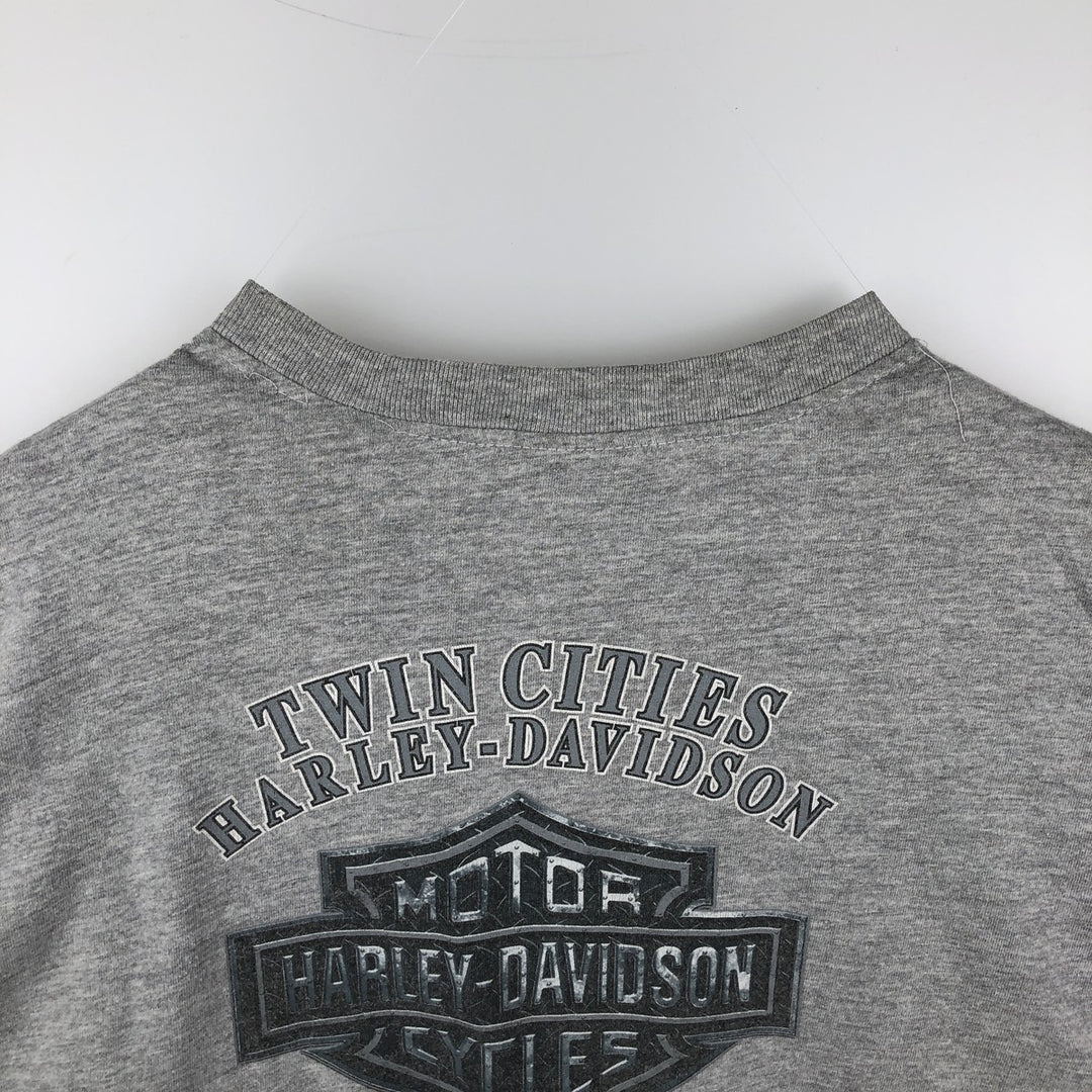 00'S Harley-Davidson Long Sleeve T-Shirt Made in USA Men's XL cotton gray type Vintage Second Hand