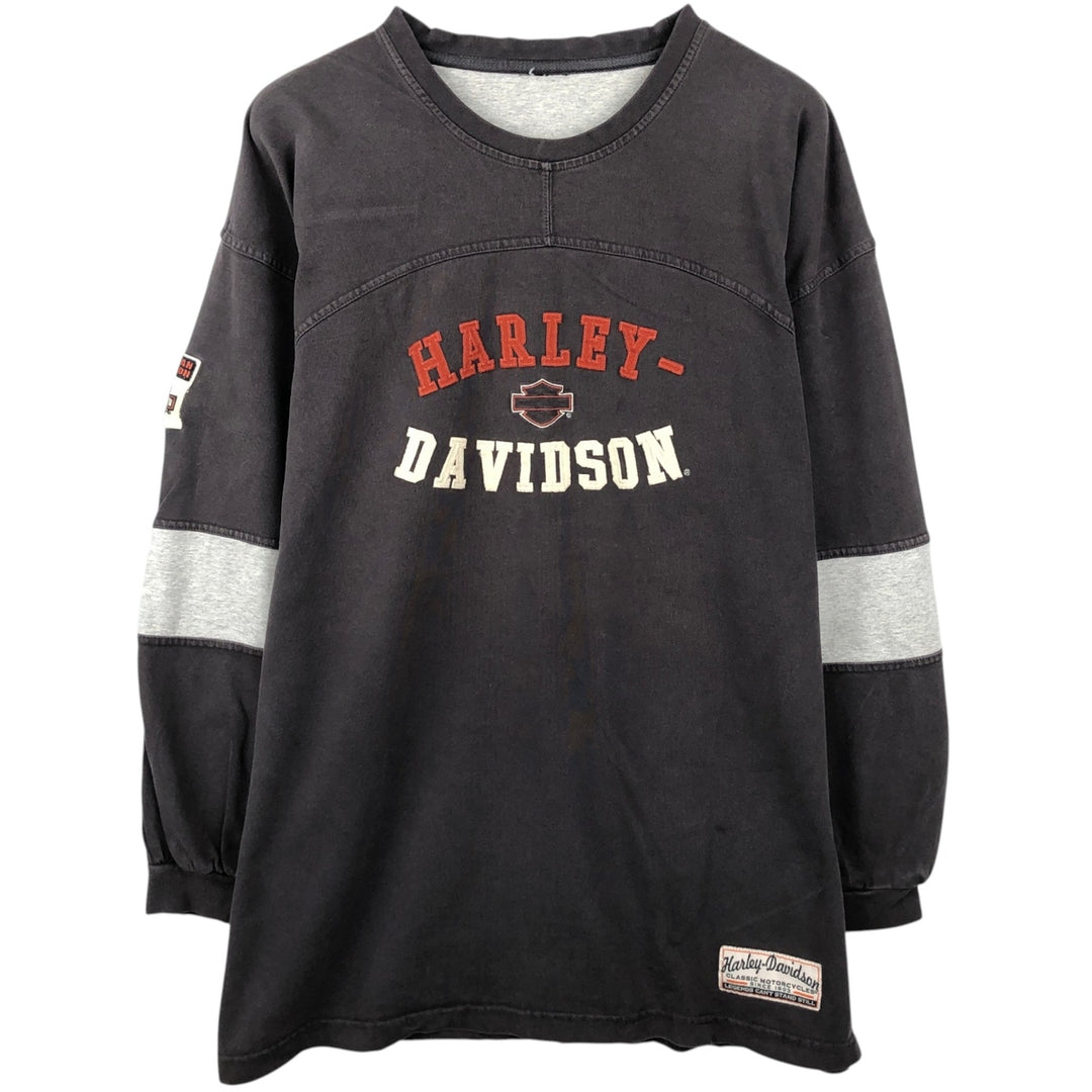 Harley-Davidson Long Sleeve T-Shirt, Men's XL Size unclear black type Vintage Second Hand