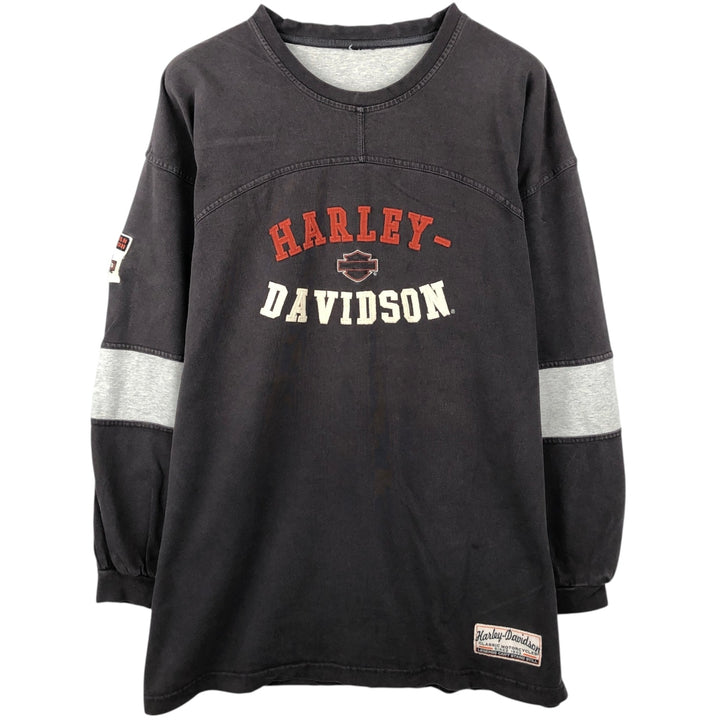 Harley-Davidson Long Sleeve T-Shirt, Men's XL Size unclear black type Vintage Second Hand