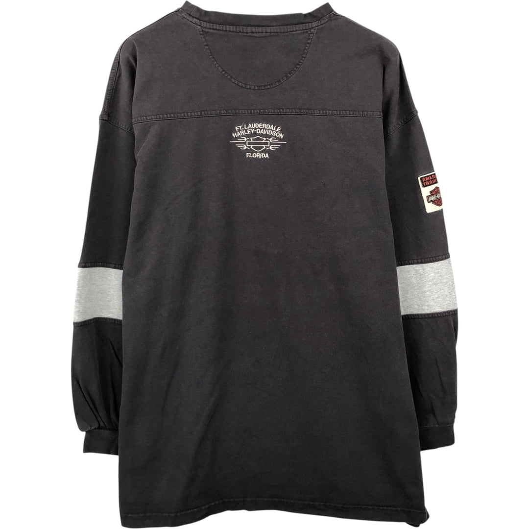 Harley-Davidson Long Sleeve T-Shirt, Men's XL Size unclear black type Vintage Second Hand