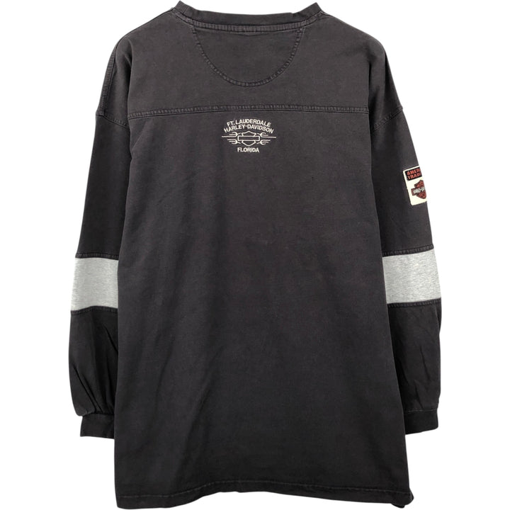 Harley-Davidson Long Sleeve T-Shirt, Men's XL Size unclear black type Vintage Second Hand