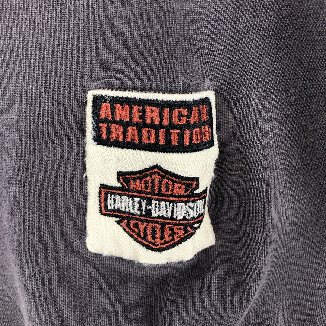 Harley-Davidson Long Sleeve T-Shirt, Men's XL Size unclear black type Vintage Second Hand