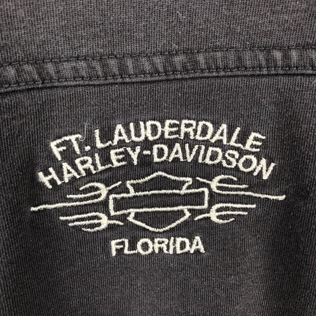 Harley-Davidson Long Sleeve T-Shirt, Men's XL Size unclear black type Vintage Second Hand