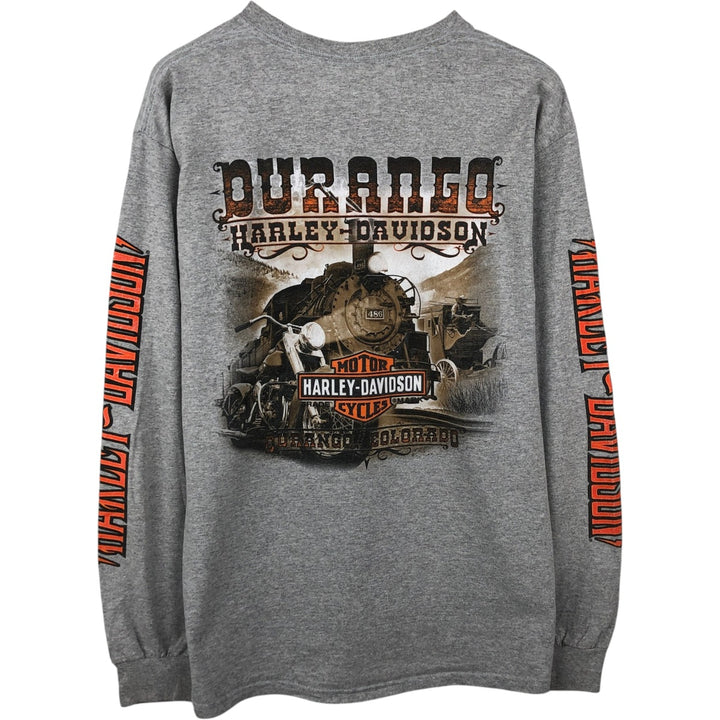 Harley-Davidson Long Sleeve T-Shirt, Men's Size L unclear gray type Vintage Second Hand