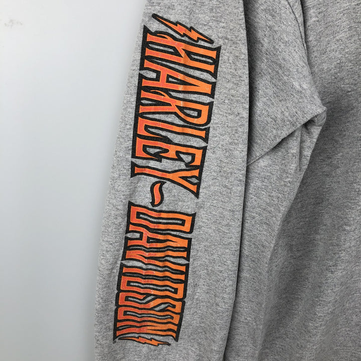 Harley-Davidson Long Sleeve T-Shirt, Men's Size L unclear gray type Vintage Second Hand