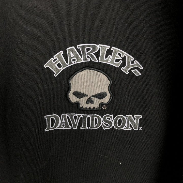 Harley-Davidson Skull Pattern Long T-shirt, Men's XL size cotton black type Vintage Second Hand