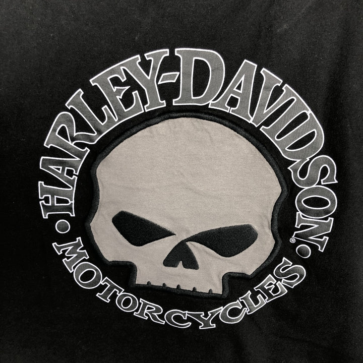 Harley-Davidson Skull Pattern Long T-shirt, Men's XL size cotton black type Vintage Second Hand