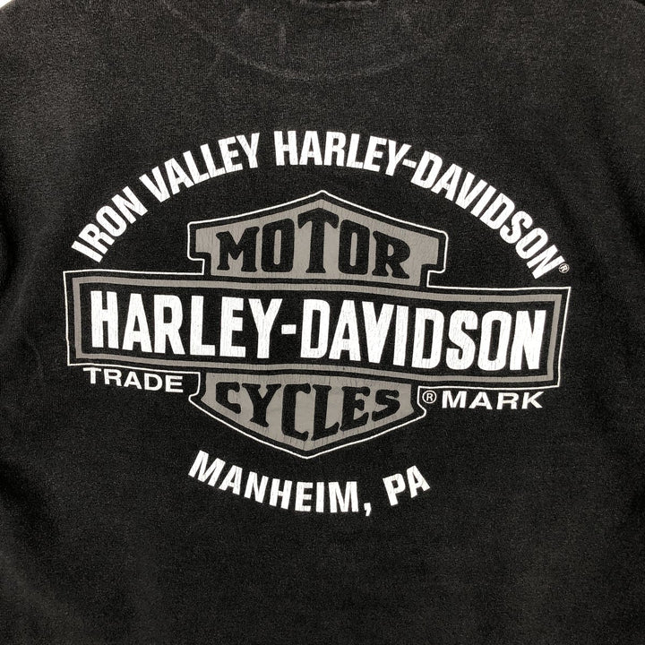 2000'S Harley-Davidson Skull Pattern Long-Sleeve T-Shirt (Men's Size M) cotton gray type Vintage Second Hand