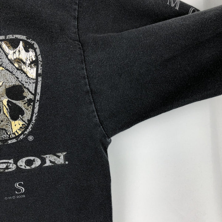 2000'S Harley-Davidson Skull Pattern Long-Sleeve T-Shirt (Men's Size M) cotton gray type Vintage Second Hand