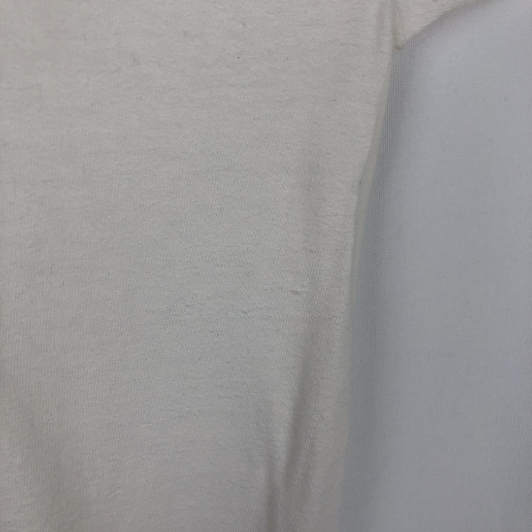 1980'S Hanes BEEFY-T Blue Tag Long-Sleeve T-Shirt, Men's Size XL (Equivalent), Vintage cotton white type Vintage Second Hand