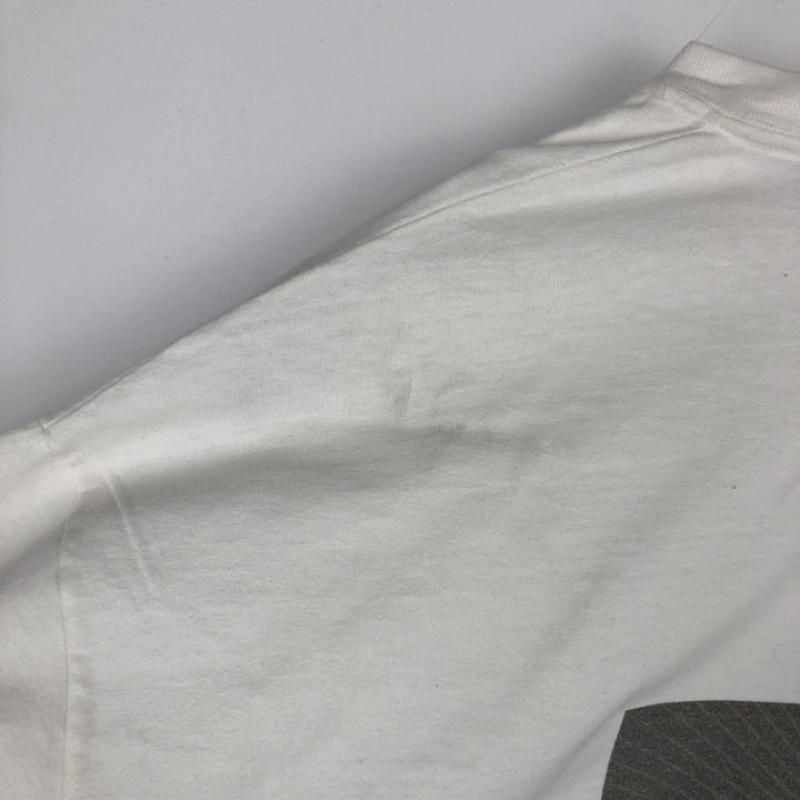 1980'S Hanes BEEFY-T Blue Tag Long-Sleeve T-Shirt, Men's Size XL (Equivalent), Vintage cotton white type Vintage Second Hand