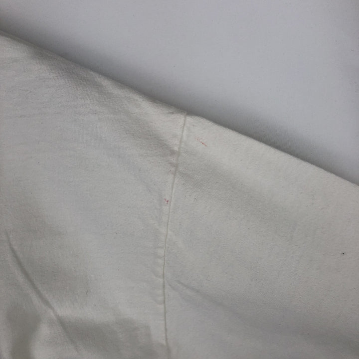 1980'S Hanes BEEFY-T Blue Tag Long-Sleeve T-Shirt, Men's Size XL (Equivalent), Vintage cotton white type Vintage Second Hand
