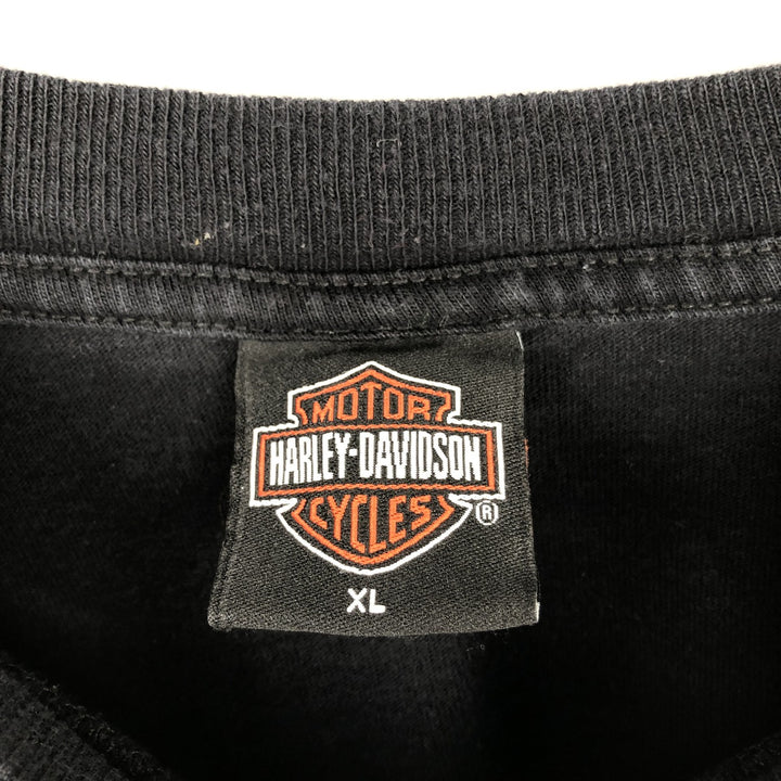 00'S Harley-Davidson Fire Pattern Long T-Shirt, Men's XL Size cotton black type Vintage Second Hand