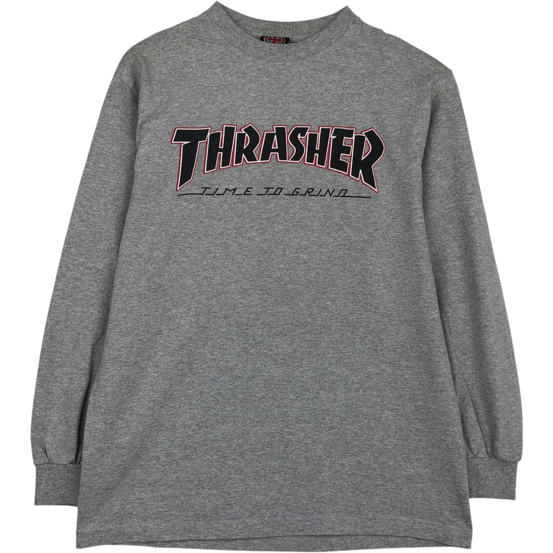 Thrasher THRASHER Long Sleeve T-Shirt, Men's Size M cotton gray type Vintage Second Hand