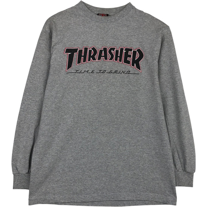Thrasher THRASHER Long Sleeve T-Shirt, Men's Size M cotton gray type Vintage Second Hand