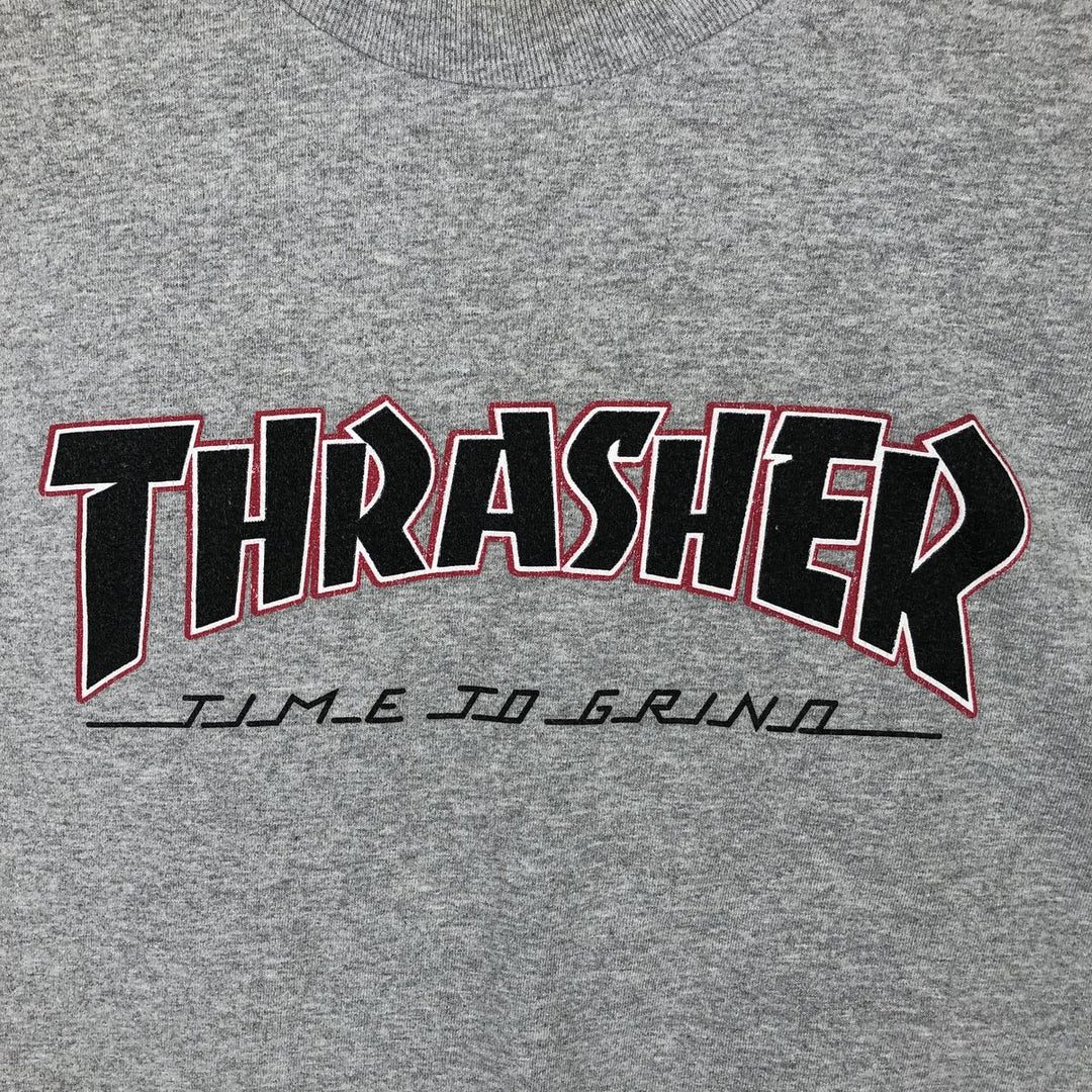 Thrasher THRASHER Long Sleeve T-Shirt, Men's Size M cotton gray type Vintage Second Hand