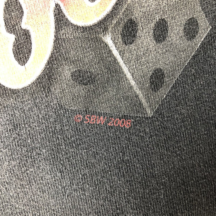2000'S ALSTYLE Fire Pattern Motorcycle Long-Sleeve T-Shirt (Men's XXL equivalent) cotton black type Vintage Second Hand